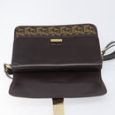 BALLY Shoulder Bag Canvas Gold Brown Auth 199922A-10