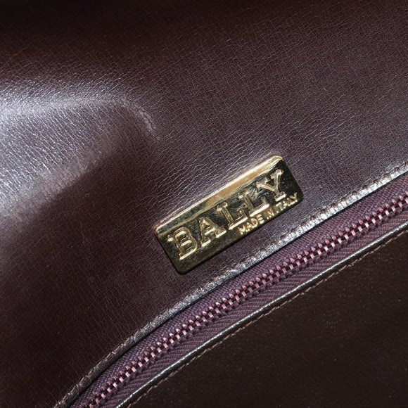 BALLY Shoulder Bag Canvas Gold Brown Auth 199922A