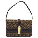 BALLY Shoulder Bag Canvas Gold Brown Auth 199922A-13