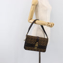 BALLY Shoulder Bag Canvas Gold Brown Auth 199922A-23