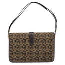 BALLY Shoulder Bag Canvas Gold Brown Auth 199922A-2