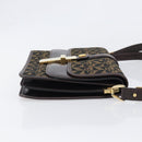 BALLY Shoulder Bag Canvas Gold Brown Auth 199922A-3