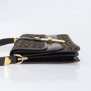 BALLY Shoulder Bag Canvas Gold Brown Auth 199922A-4