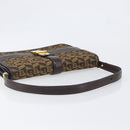BALLY Shoulder Bag Canvas Gold Brown Auth 199922A-7
