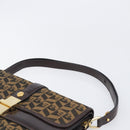 BALLY Shoulder Bag Canvas Gold Brown Auth 199922A-8