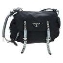 PRADA Shoulder Bag Nylon Black Silver Auth 199923SAM-13