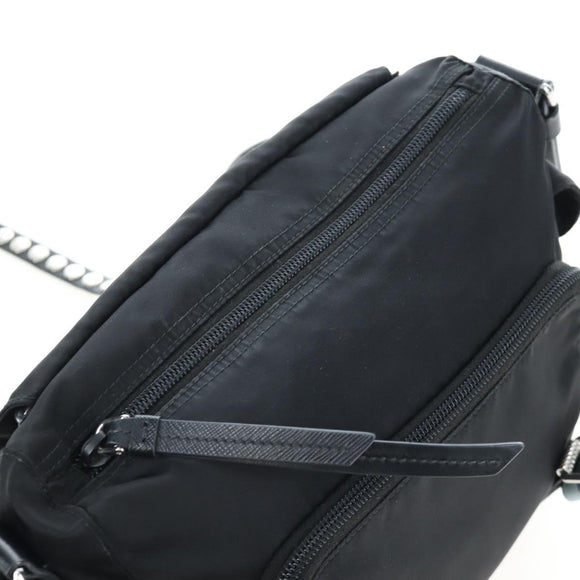 PRADA Shoulder Bag Nylon Black Silver Auth 199923SAM