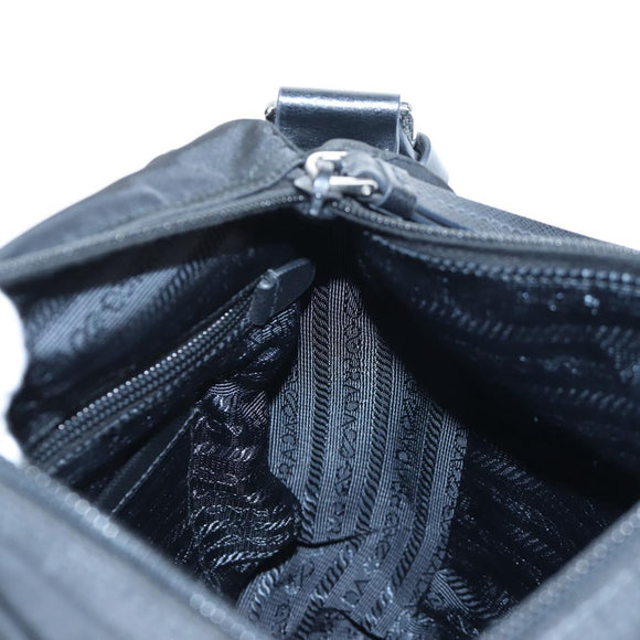 PRADA Shoulder Bag Nylon Black Silver Auth 199923SAM