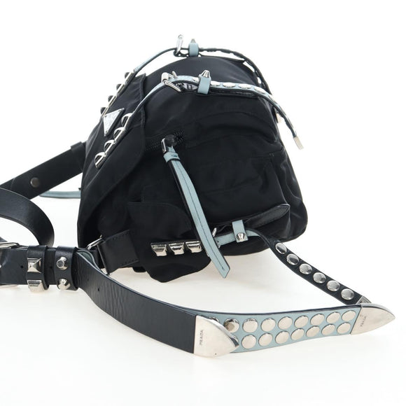 PRADA Shoulder Bag Nylon Black Silver Auth 199923SAM