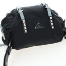 PRADA Shoulder Bag Nylon Black Silver Auth 199923SAM-6