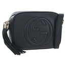 GUCCI Soho Shoulder Bag Leather Black Gold 308364 Auth 199930SAV-1
