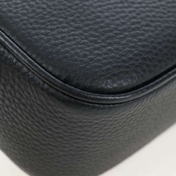 GUCCI Soho Shoulder Bag Leather Black Gold 308364 Auth 199930SAV