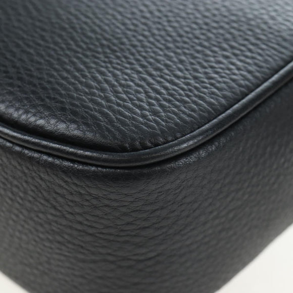 GUCCI Soho Shoulder Bag Leather Black Gold 308364 Auth 199930SAV