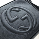 GUCCI Soho Shoulder Bag Leather Black Gold 308364 Auth 199930SAV-20