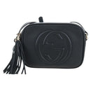 GUCCI Soho Shoulder Bag Leather Black Gold 308364 Auth 199930SAV-13