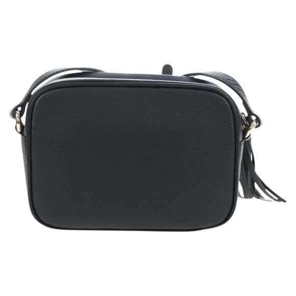 GUCCI Soho Shoulder Bag Leather Black Gold 308364 Auth 199930SAV
