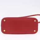 PRADA Galleria Hand Bag Saffiano leather 2way Red Gold Auth 199932V-5