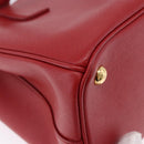 PRADA Galleria Hand Bag Saffiano leather 2way Red Gold Auth 199932V-18