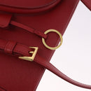 PRADA Galleria Hand Bag Saffiano leather 2way Red Gold Auth 199932V-9
