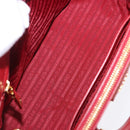 PRADA Galleria Hand Bag Saffiano leather 2way Red Gold Auth 199932V-10
