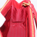 PRADA Galleria Hand Bag Saffiano leather 2way Red Gold Auth 199932V-22