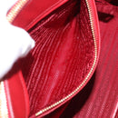 PRADA Galleria Hand Bag Saffiano leather 2way Red Gold Auth 199932V-25