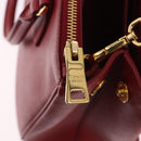 PRADA Galleria Hand Bag Saffiano leather 2way Red Gold Auth 199932V-26