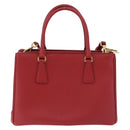 PRADA Galleria Hand Bag Saffiano leather 2way Red Gold Auth 199932V-2