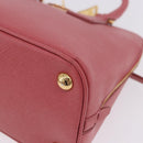 PRADA Galleria Hand Bag Saffiano 2way Pink Gold Auth 199933V-14