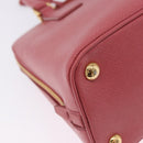 PRADA Galleria Hand Bag Saffiano 2way Pink Gold Auth 199933V-15