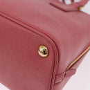 PRADA Galleria Hand Bag Saffiano 2way Pink Gold Auth 199933V-16