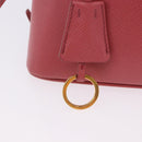 PRADA Galleria Hand Bag Saffiano 2way Pink Gold Auth 199933V-19