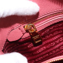 PRADA Galleria Hand Bag Saffiano 2way Pink Gold Auth 199933V-29