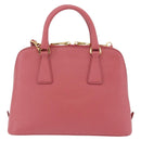 PRADA Galleria Hand Bag Saffiano 2way Pink Gold Auth 199933V-4