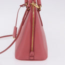 PRADA Galleria Hand Bag Saffiano 2way Pink Gold Auth 199933V-5