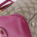 GUCCI GG Supreme Hand Bag PVC 2way Beige Gold 409529 Auth 199935A-14