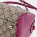 GUCCI GG Supreme Hand Bag PVC 2way Beige Gold 409529 Auth 199935A-15