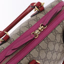 GUCCI GG Supreme Hand Bag PVC 2way Beige Gold 409529 Auth 199935A-16