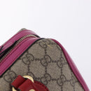 GUCCI GG Supreme Hand Bag PVC 2way Beige Gold 409529 Auth 199935A-17