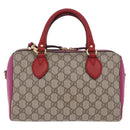 GUCCI GG Supreme Hand Bag PVC 2way Beige Gold 409529 Auth 199935A-2