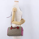 GUCCI GG Supreme Hand Bag PVC 2way Beige Gold 409529 Auth 199935A-25