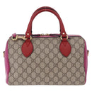 GUCCI GG Supreme Hand Bag PVC 2way Beige Gold 409529 Auth 199935A-3