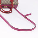 GUCCI GG Supreme Hand Bag PVC 2way Beige Gold 409529 Auth 199935A-9