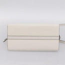 PRADA Galleria Esplanade Hand Bag Saffiano 2way White Gold Auth 199939M-5