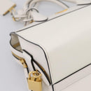 PRADA Galleria Esplanade Hand Bag Saffiano 2way White Gold Auth 199939M-17