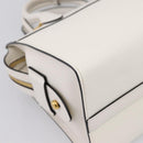 PRADA Galleria Esplanade Hand Bag Saffiano 2way White Gold Auth 199939M-19