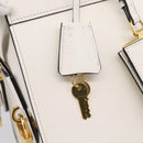 PRADA Galleria Esplanade Hand Bag Saffiano 2way White Gold Auth 199939M-22