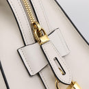 PRADA Galleria Esplanade Hand Bag Saffiano 2way White Gold Auth 199939M-24