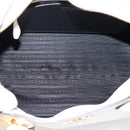 PRADA Galleria Esplanade Hand Bag Saffiano 2way White Gold Auth 199939M-10