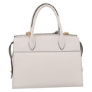 PRADA Galleria Esplanade Hand Bag Saffiano 2way White Gold Auth 199939M-2